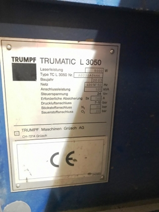 Станок лазерной резки Trumpf trumatic L 3050 с чпу