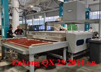 Линия по горизонтальной 4-х сторонней обработке кромки стекла с горизонтальной моечной машиной