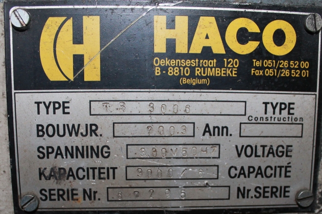 Гидравлические гильотинные ножницы Haco TS-3006