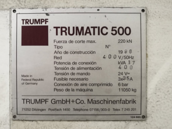 Координатно — пробивной пресс Trumpf  TRUMATIC  500R