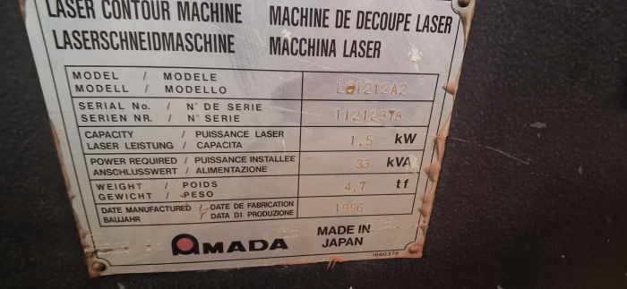 Установка лазерной резки amada LC 1212 alpha 2