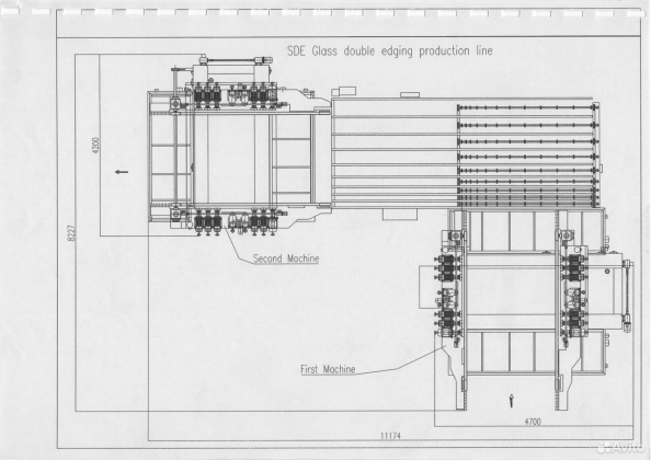 Линия обработки кромки стекла + мойка