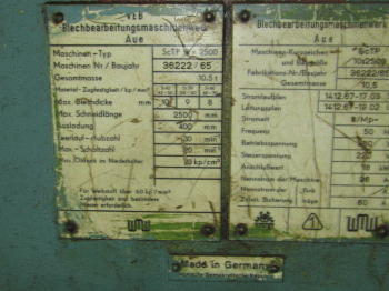 Кривошипные пневмо-механические гильотинные ножницы ScTP 10/2500