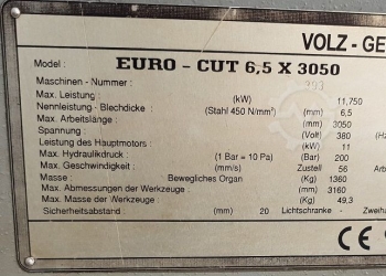 Станок для резки металла Volz Euro-Cut 6,5 x 3050