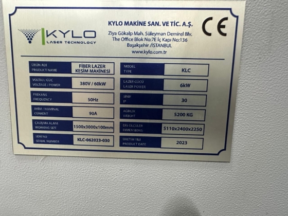Лазер 6 кВт со сменным столом kylo Турция