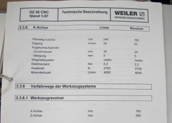 Токарный станок weiler DZ 26-V4
