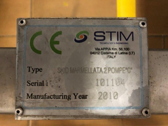 STIM SKID Marmellata 2 pompe "С" Насосная станция, предназначенная для производства джема.