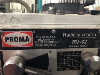 PROMA RV-32 Радиально-сверлильный станок (Чехия)