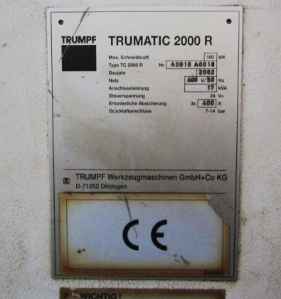 Высокопроизводительный станок Trumpf trumatic 2000R