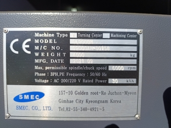 Токaрнo-фрeзeрный станок SMEC SL2000AM с устройством подачи прутка Fedek DH65L-S2