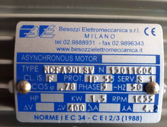 Асинхронный электродвигатель MCFA 90LSV,1,5kW 40004-SV-GR-DB с электромагнитным тормозом
