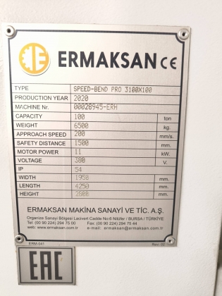 Листогибочный пресс ermaksan Speed-Bend PRO3100